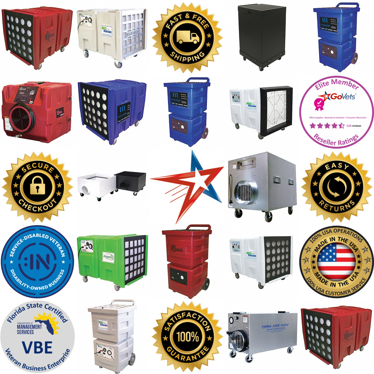 A selection of Negative Air Machines products on GoVets