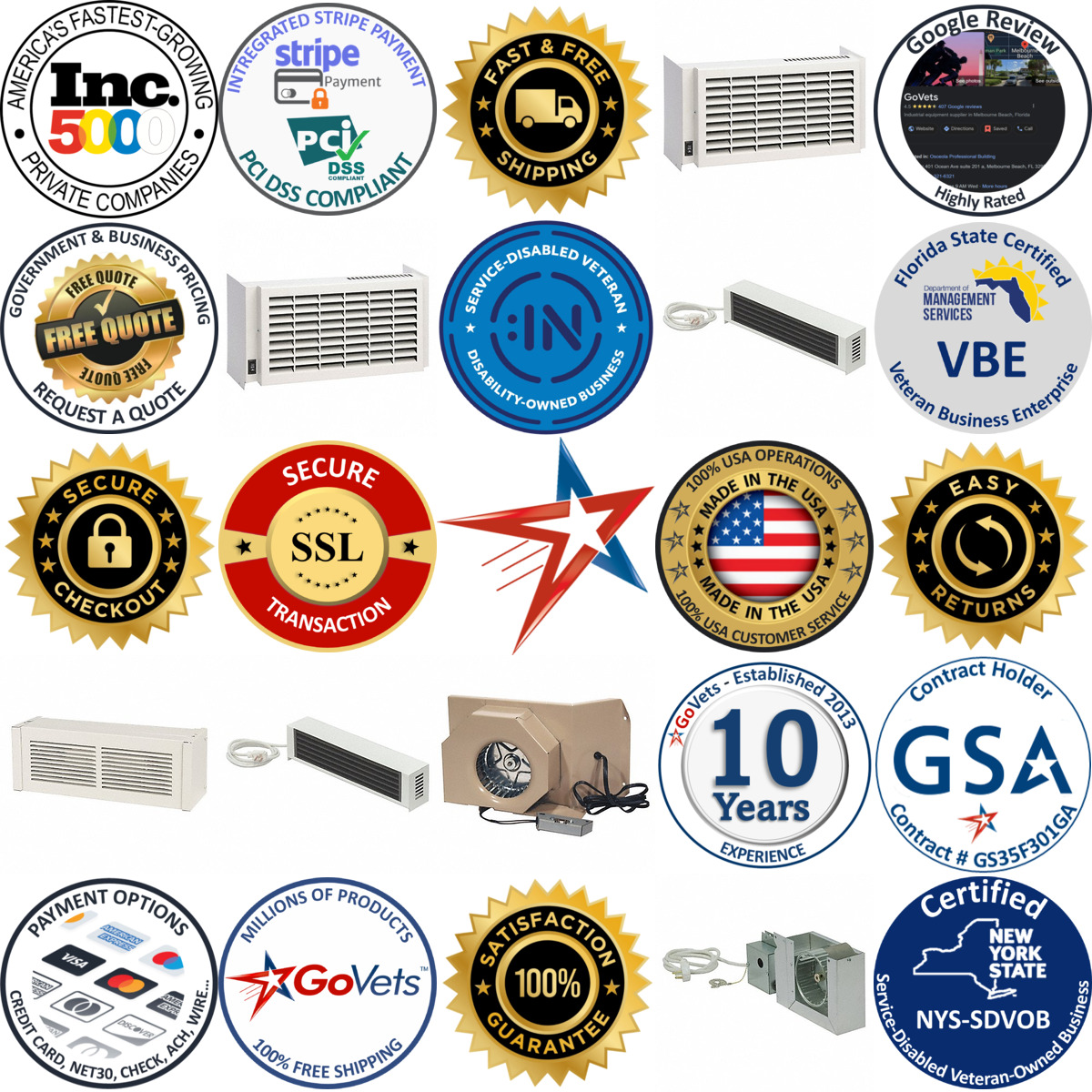 A selection of Gas Wall and Ceiling Heater Blowers products on GoVets