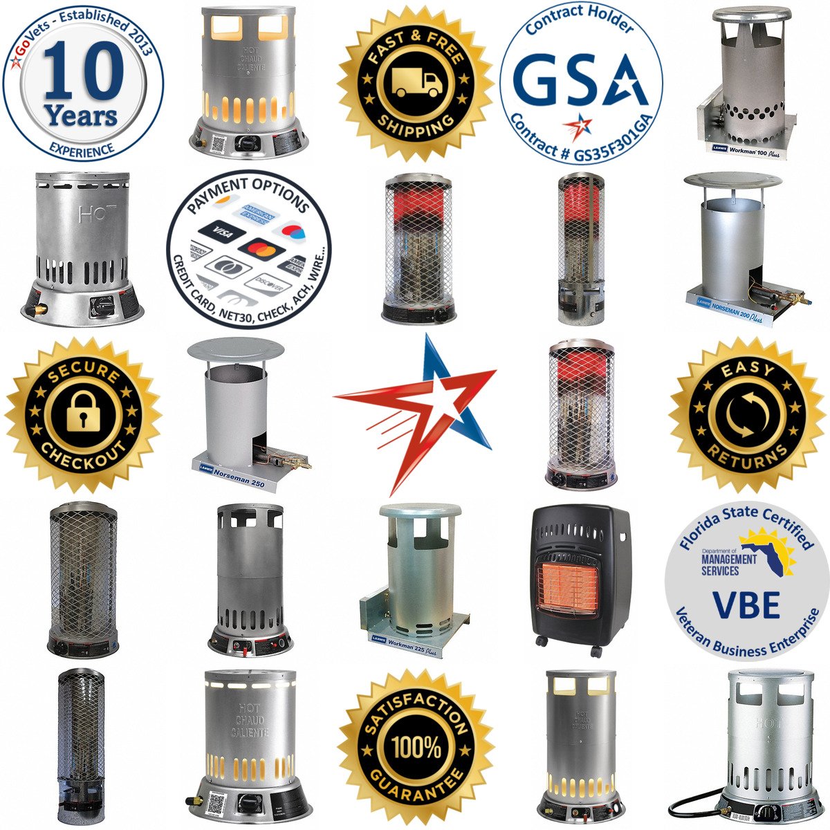 A selection of Portable Gas Floor Heaters products on GoVets