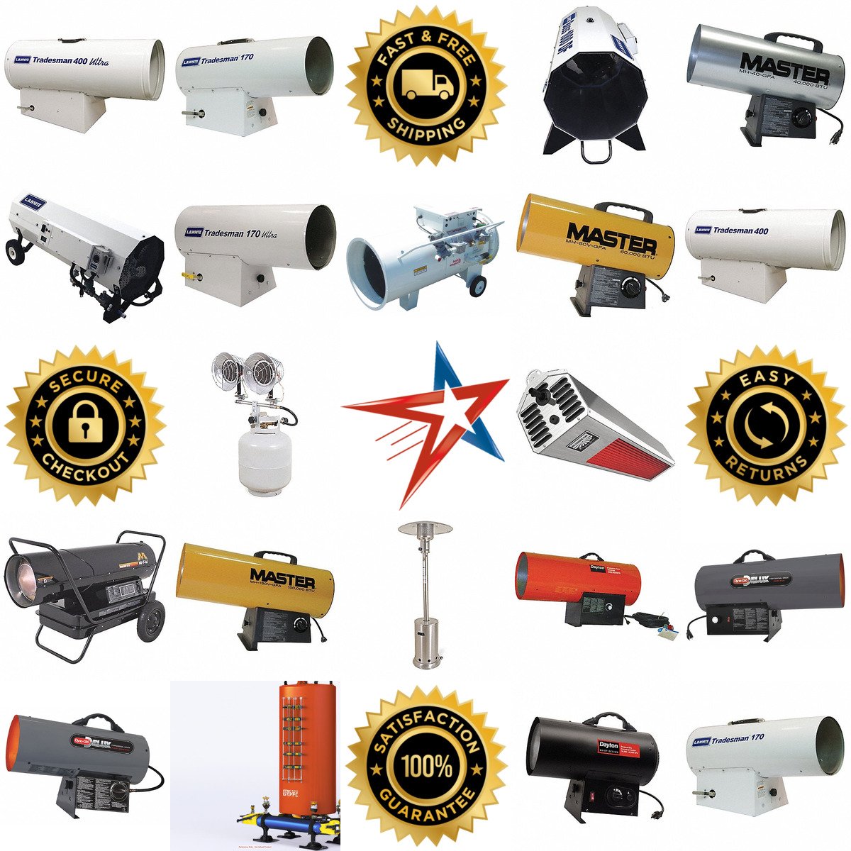 A selection of Portable Gas Torpedo Heaters products on GoVets