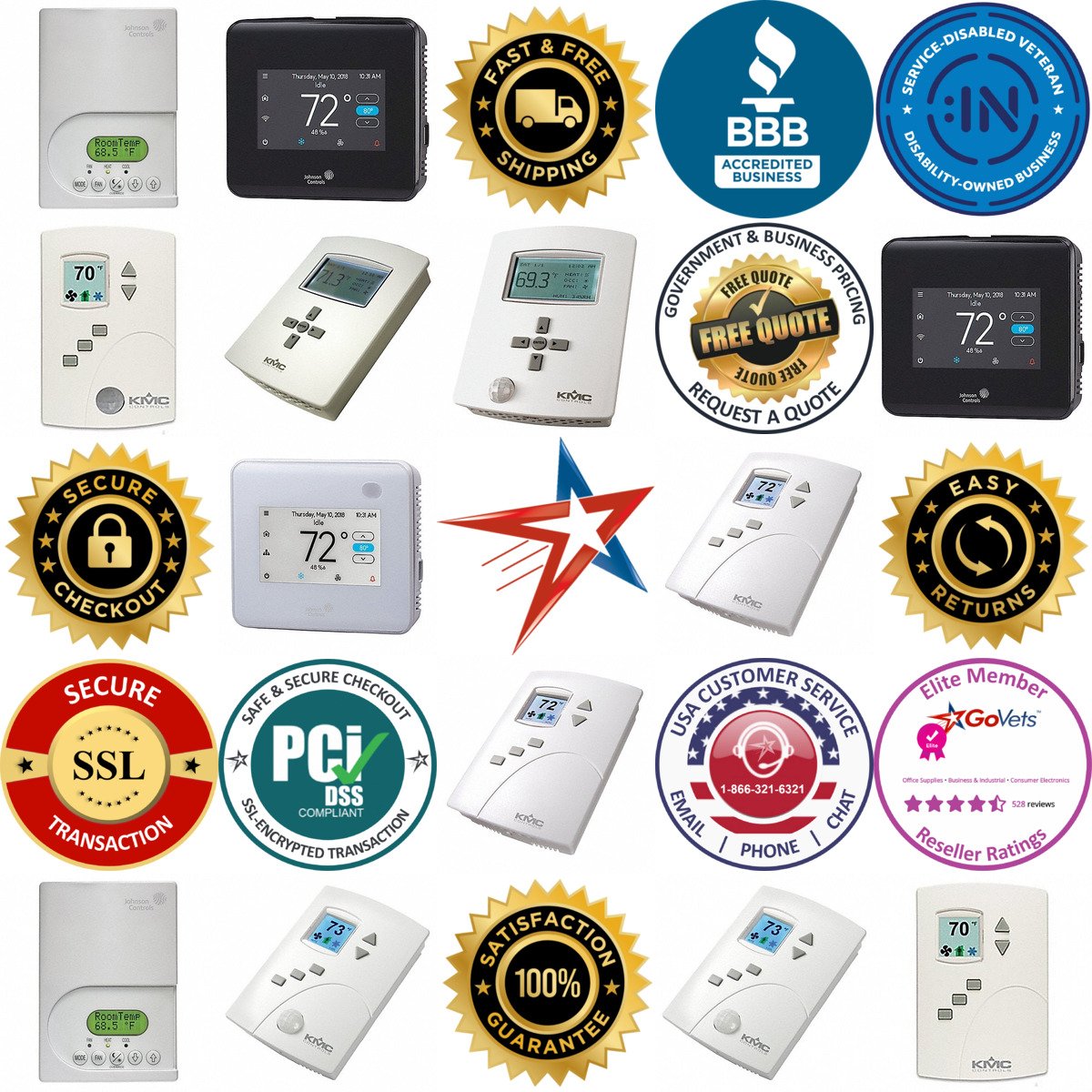 A selection of Building Automation System Thermostat Controls products on GoVets