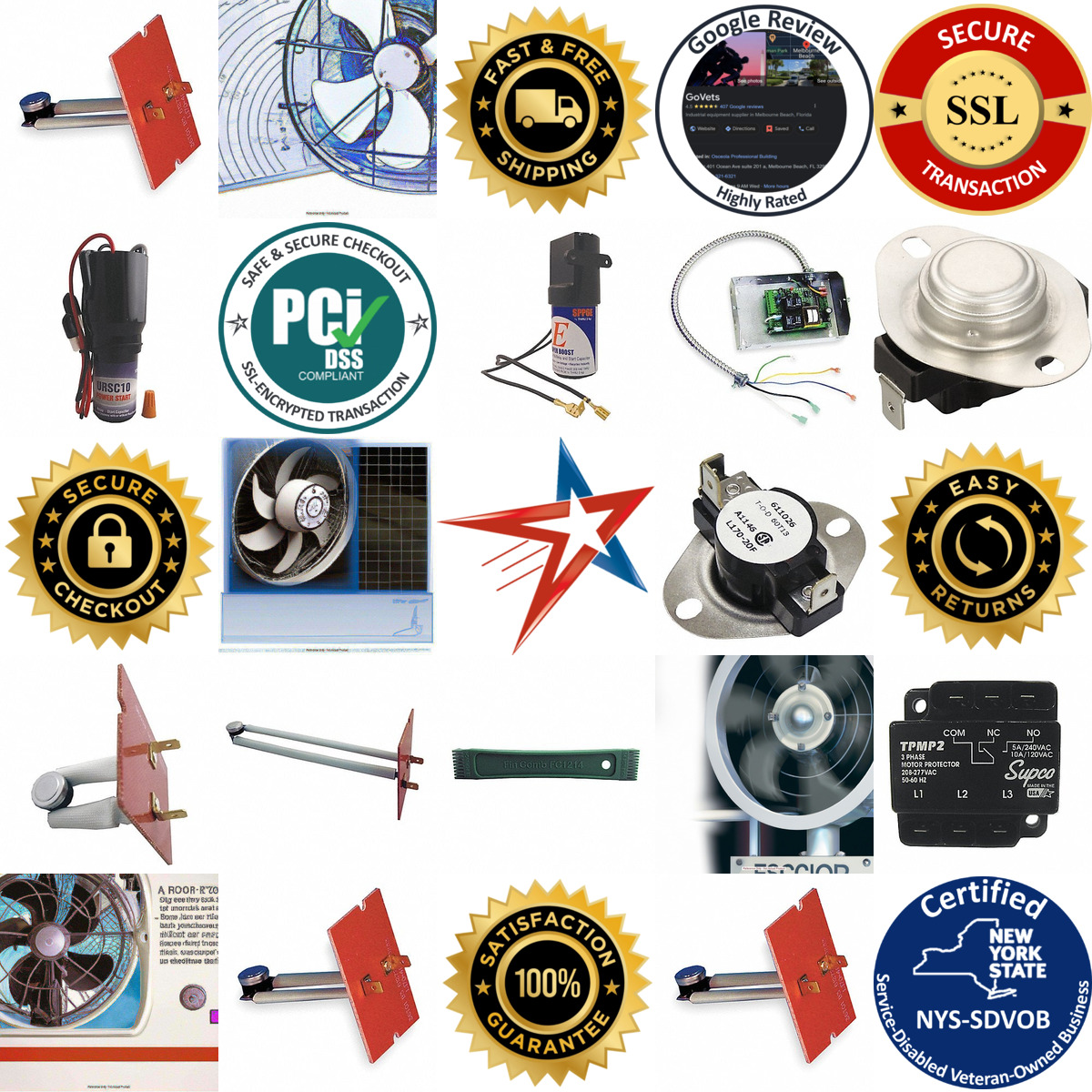 A selection of Fan and Limit Controls products on GoVets