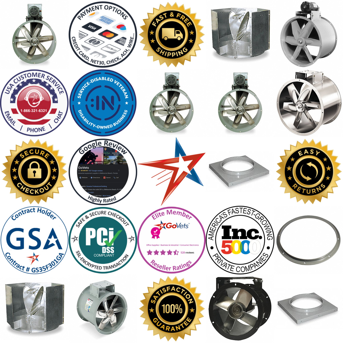 A selection of Tubeaxial Fans and Accessories products on GoVets