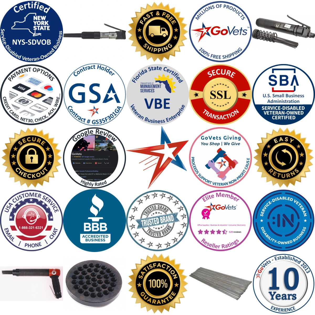 A selection of Universal Tool products on GoVets