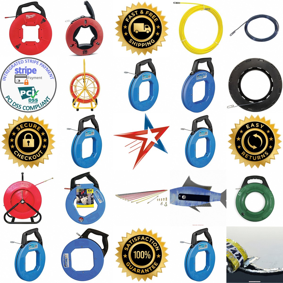 A selection of Fish Tape products on GoVets