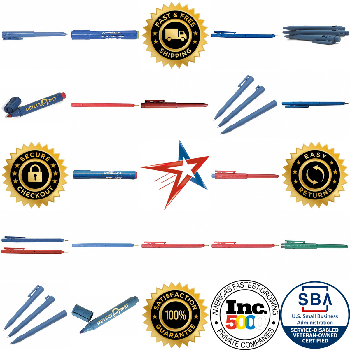 A selection of Metal Detectable Markers and Pens products on GoVets