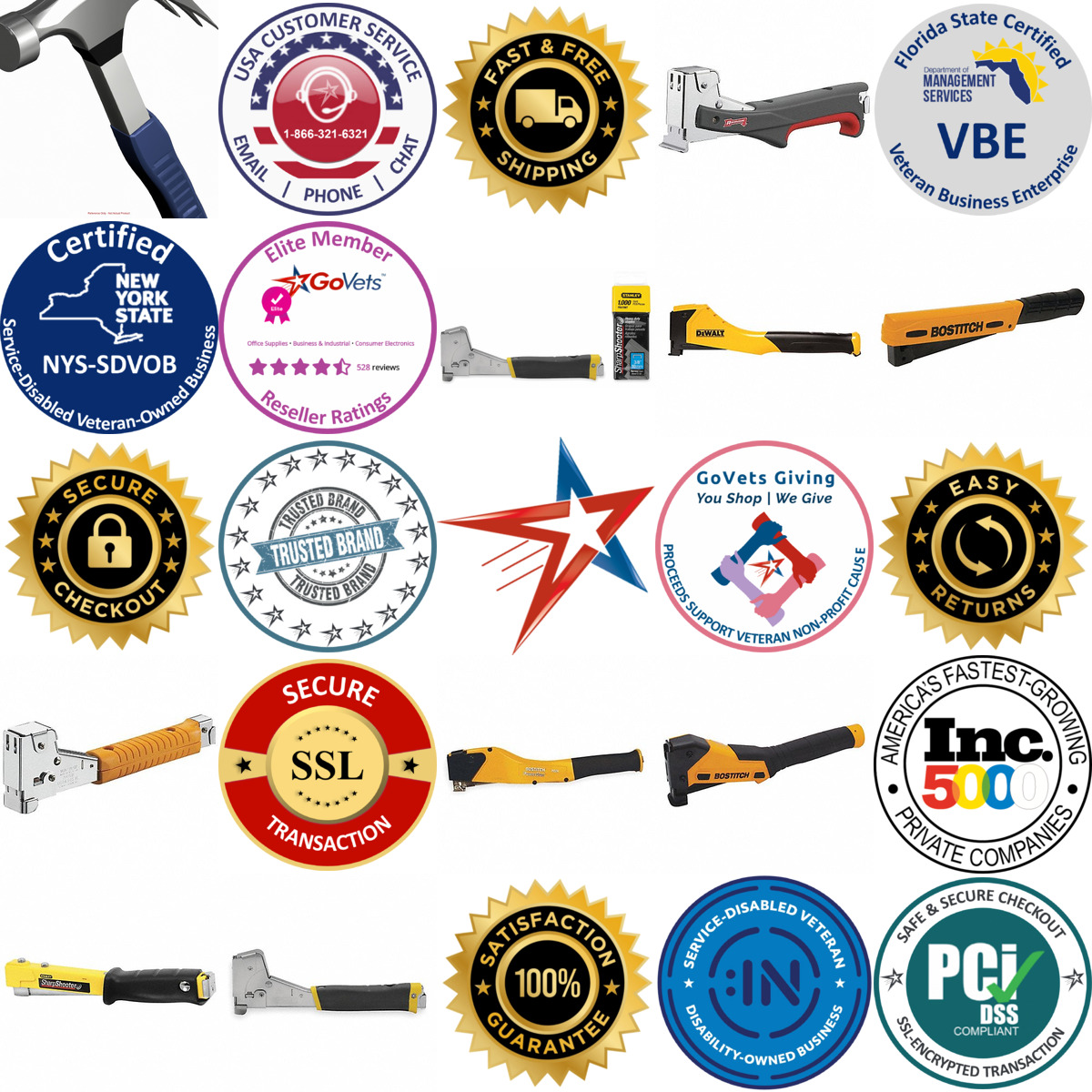 A selection of Hammer Tackers products on GoVets