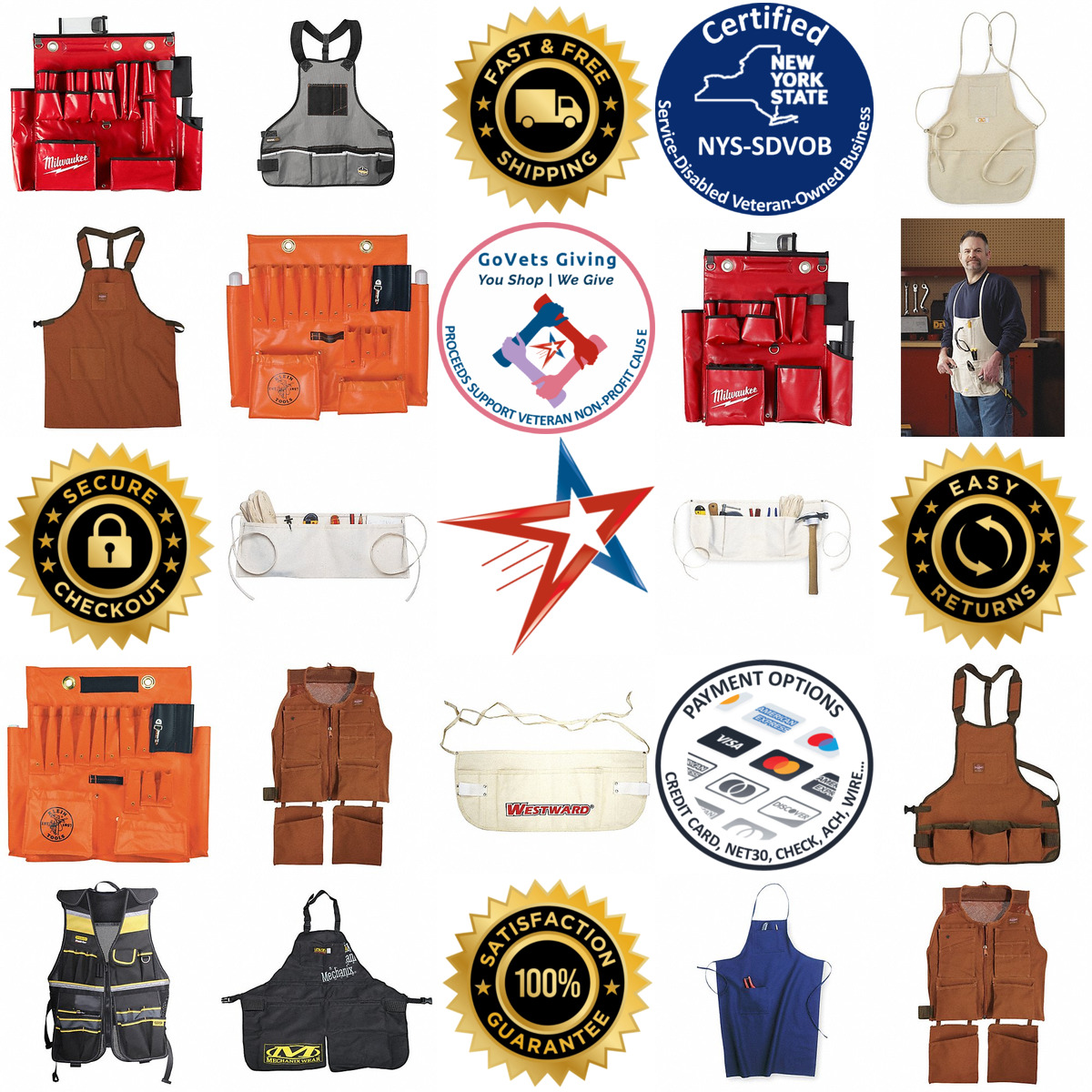 A selection of Tool Aprons and Vests products on GoVets