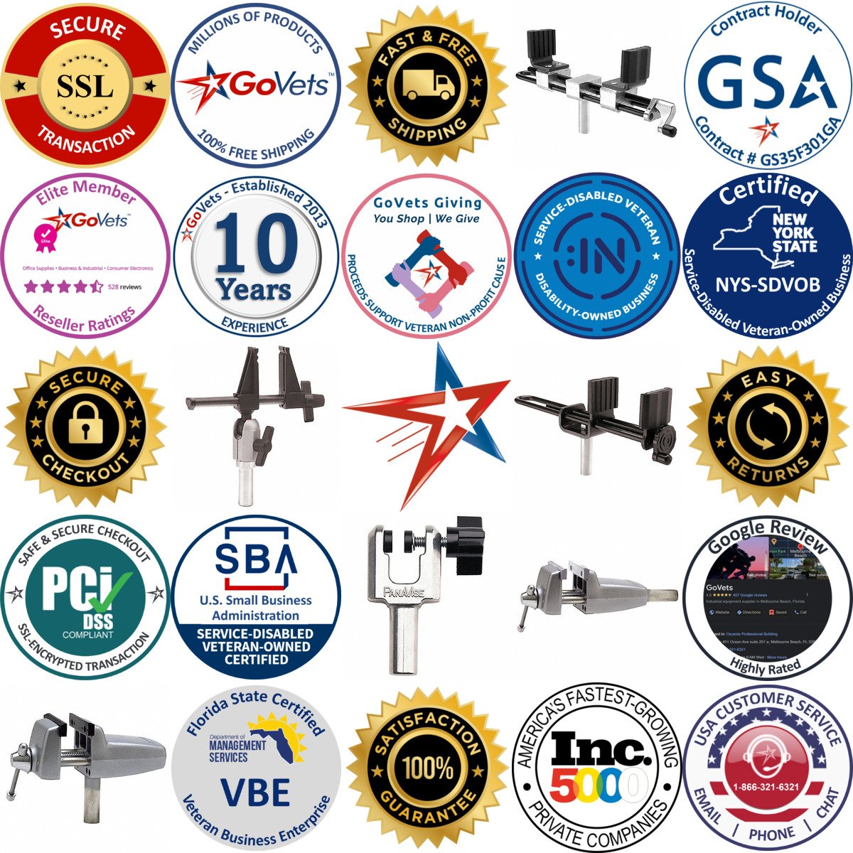 A selection of Vise Heads products on GoVets