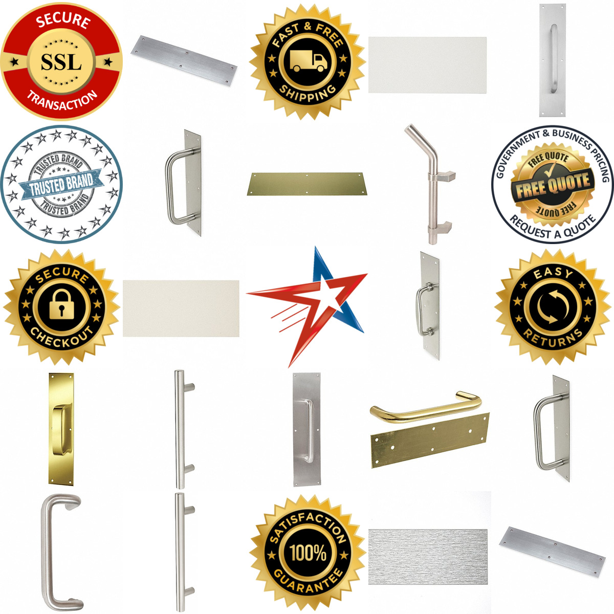 A selection of Door Push and Pull Plates products on GoVets