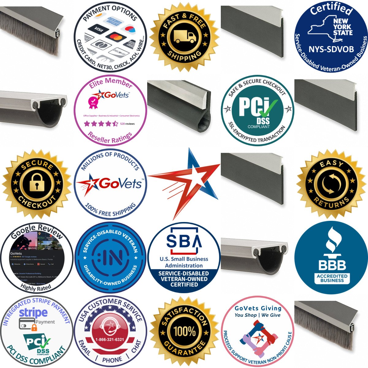 A selection of Overhead Door Seals products on GoVets