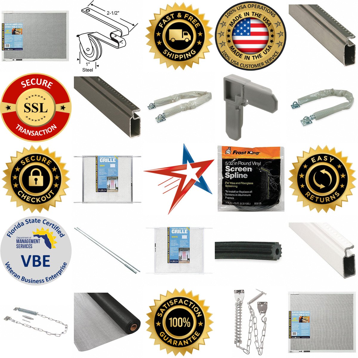 A selection of Screen Door Hardware products on GoVets