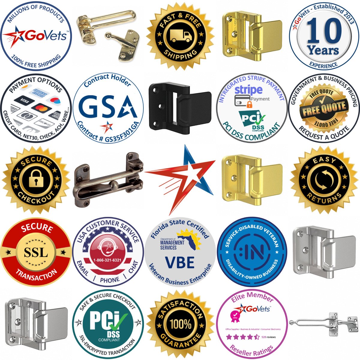 A selection of Hotel Door Latches products on GoVets