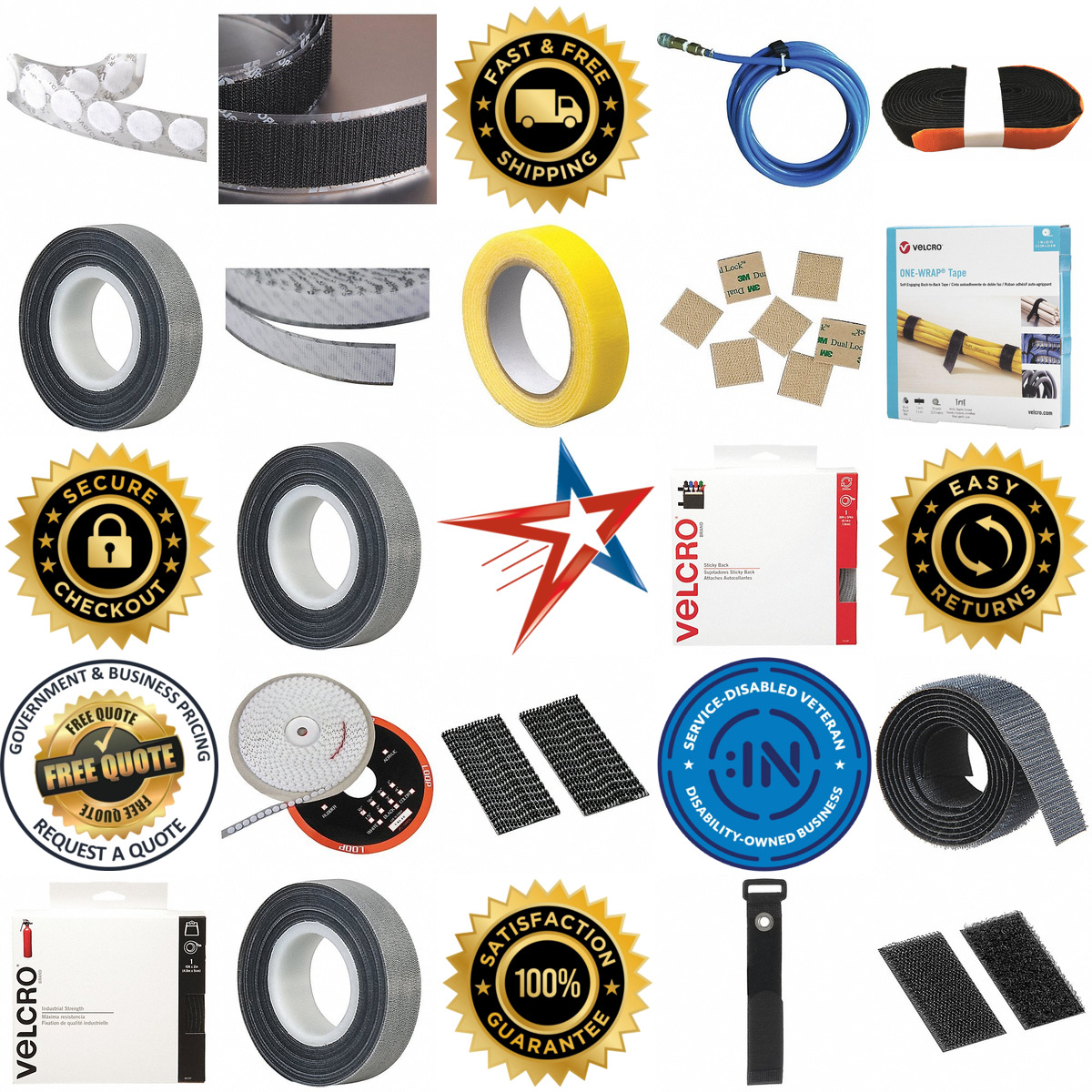 A selection of Hook and Loop Fasteners products on GoVets