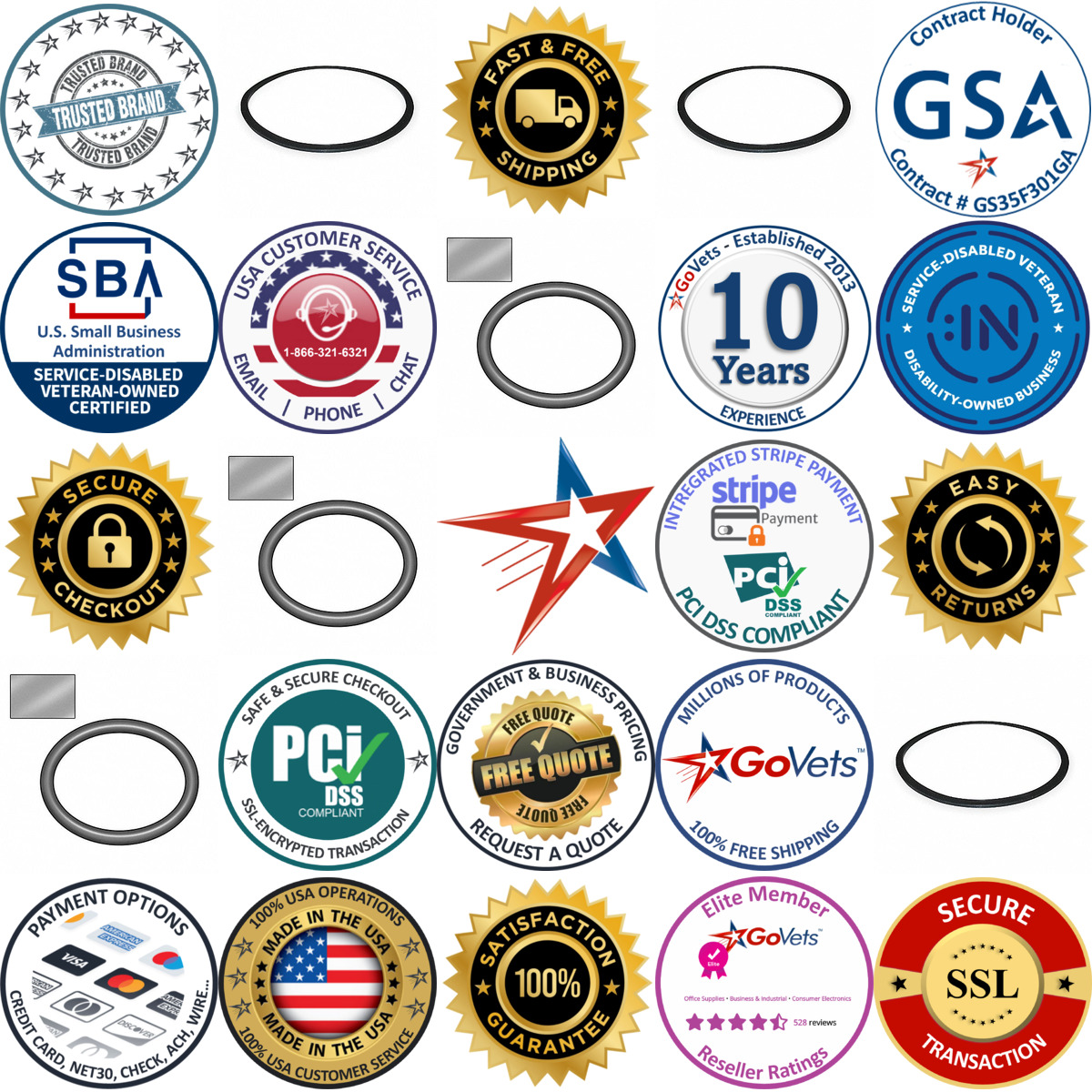 A selection of Backup Rings products on GoVets