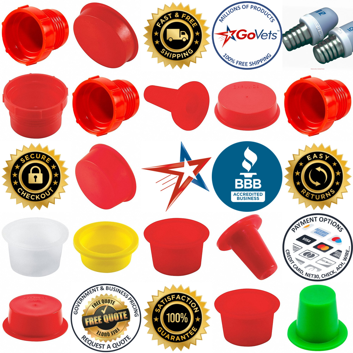 A selection of Reversible Tapered Cap and Plugs products on GoVets
