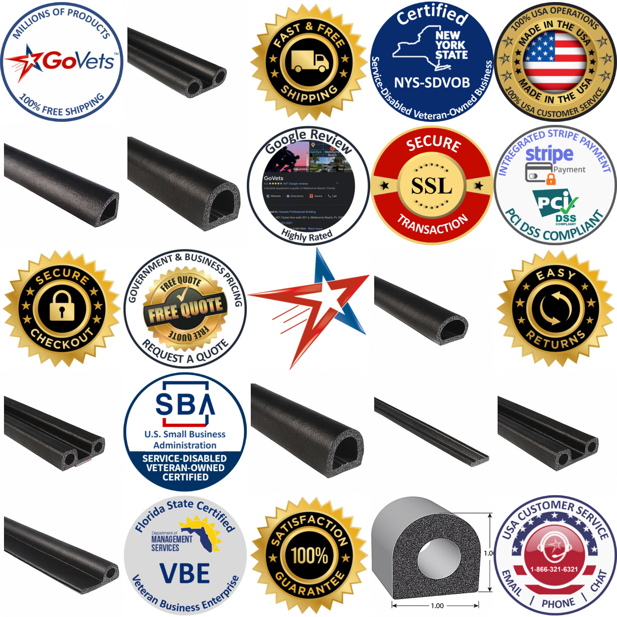 A selection of Foam Rubber Seals products on GoVets