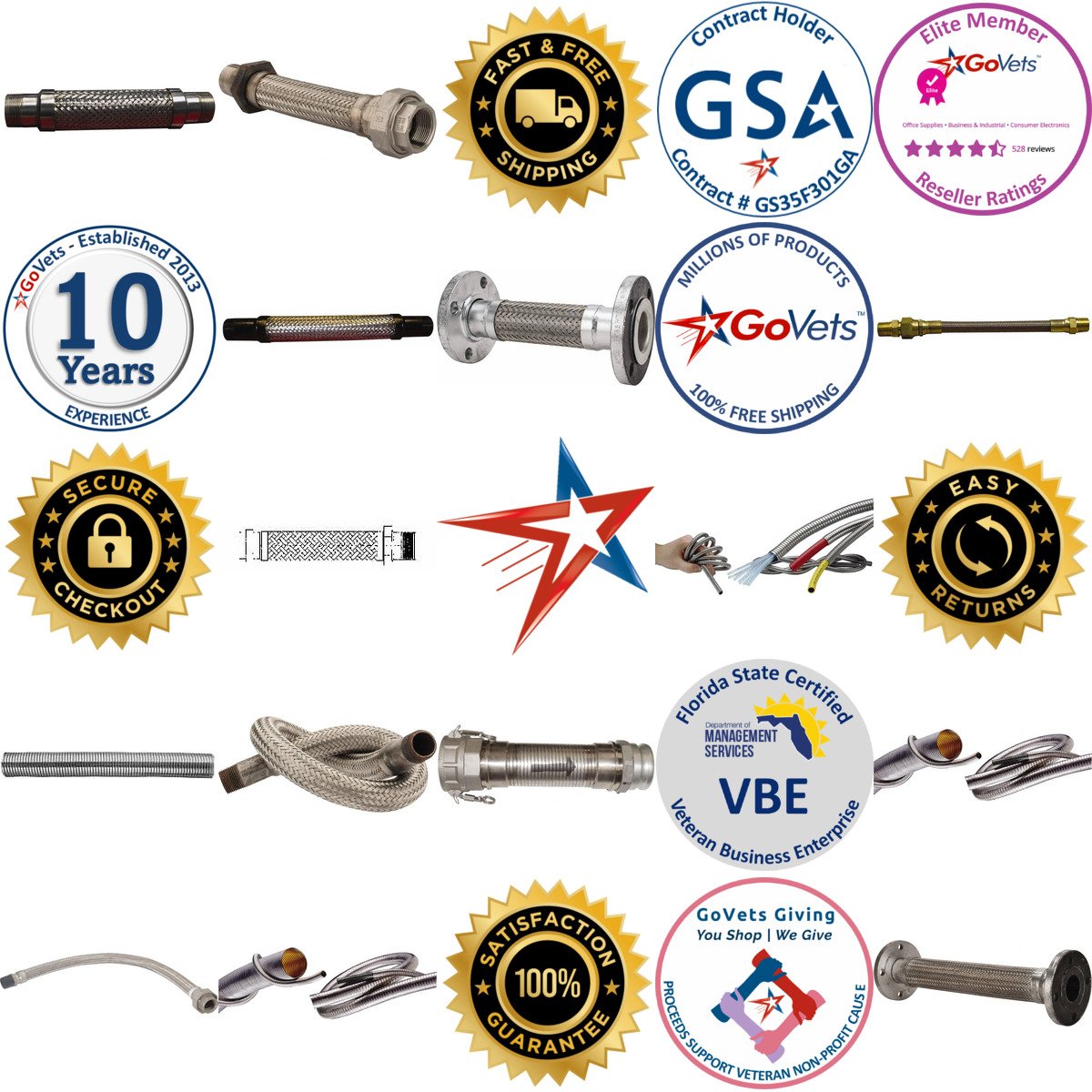 A selection of Metal Hose products on GoVets