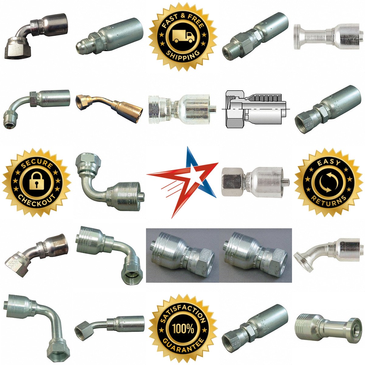 A selection of Crimp Hydraulic Hose Fittings products on GoVets