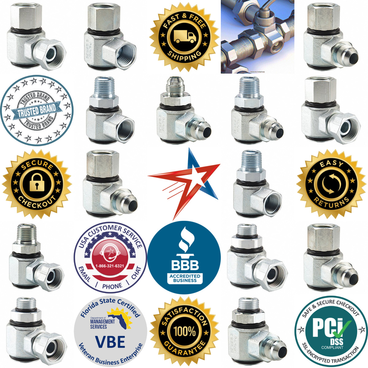 A selection of Hydraulic Swivel Fittings products on GoVets