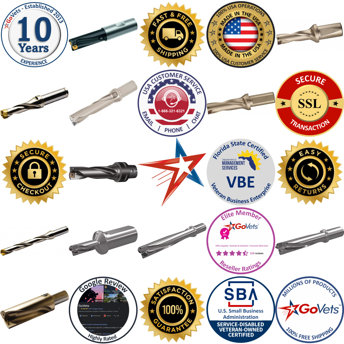 A selection of Indexable Square Shoulder End Mills products on GoVets