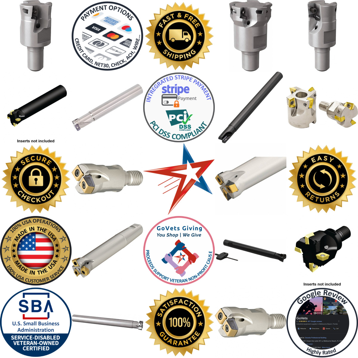A selection of Indexable Plunge End Mills products on GoVets