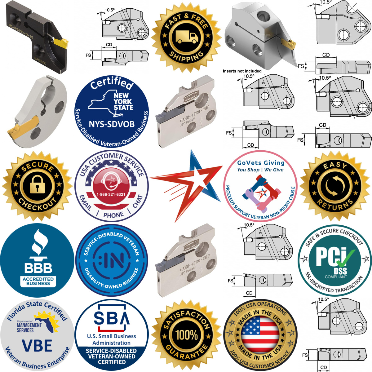 A selection of Indexable Grooving Cartridges products on GoVets