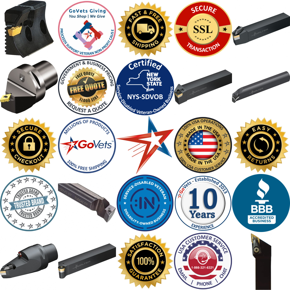 A selection of Indexable Ball Nose End Mills products on GoVets