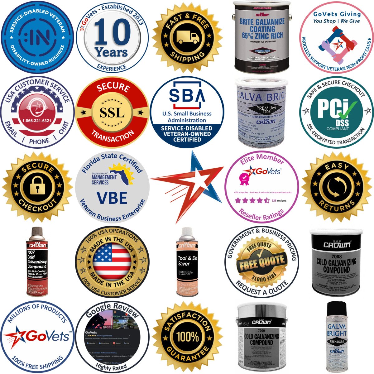 A selection of Crown products on GoVets