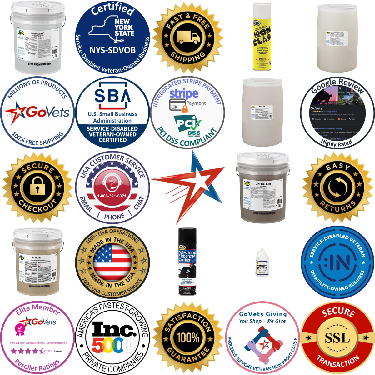 A selection of Zep products on GoVets