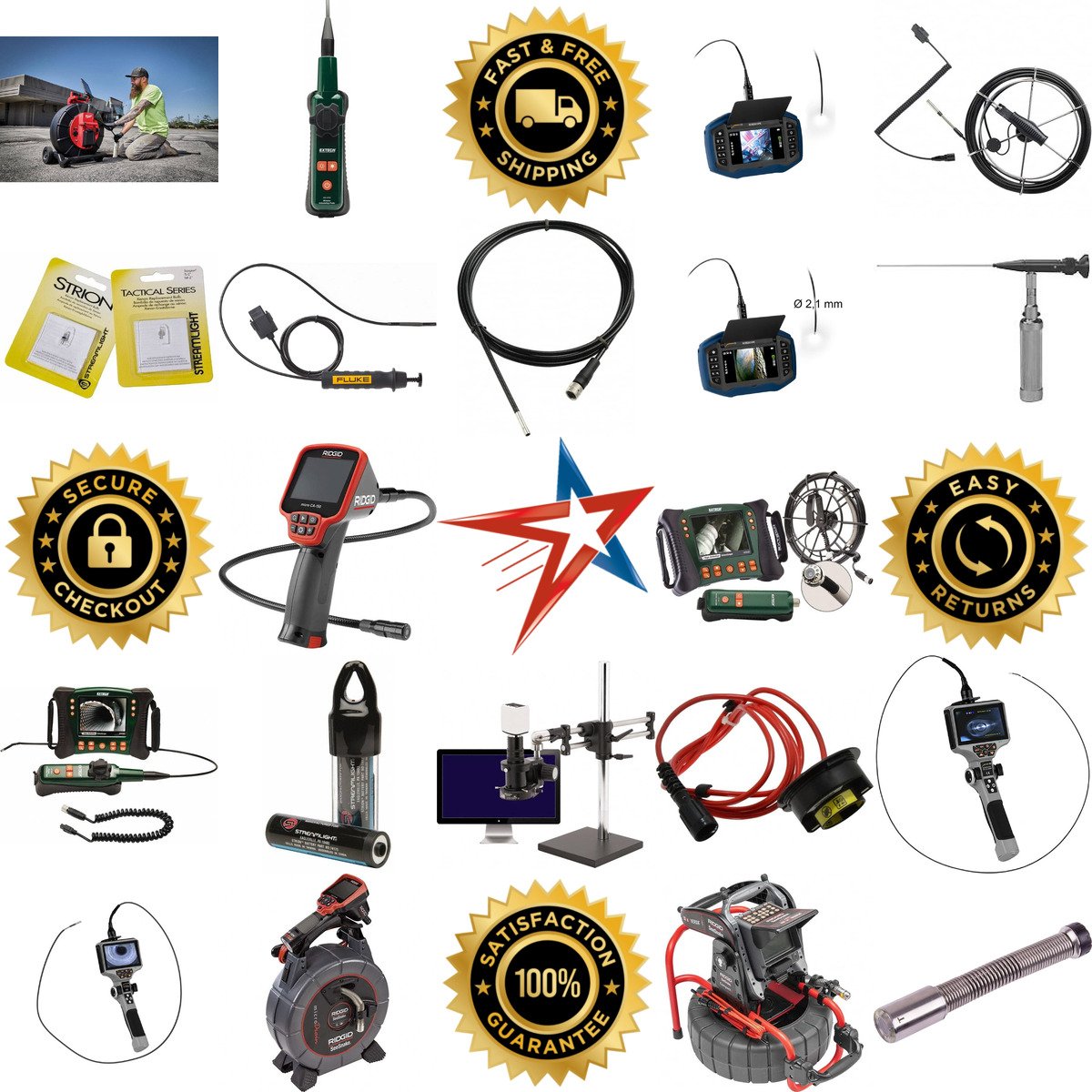 A selection of Borescopes Inspection Cameras and Video Borescopes products on GoVets