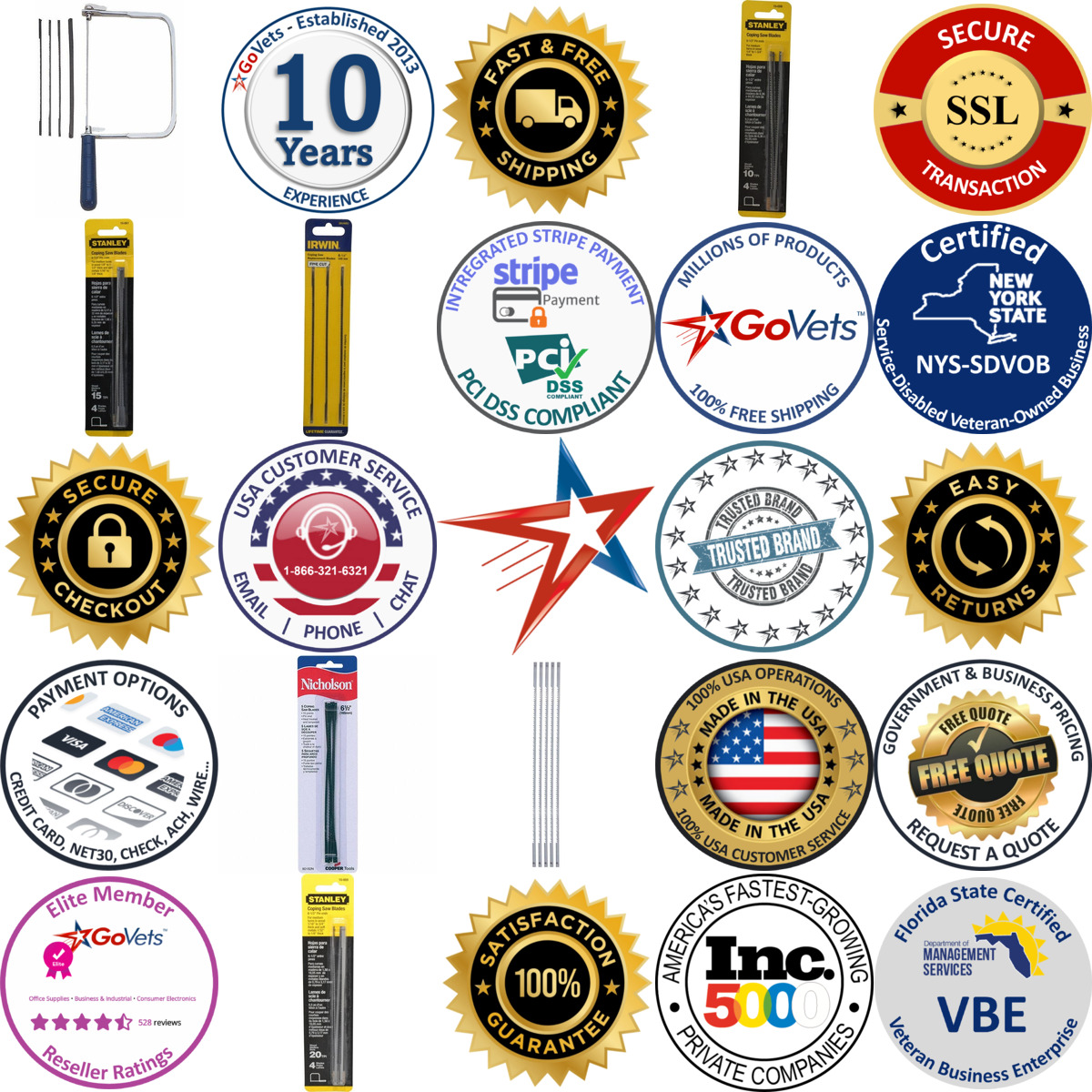 A selection of Blades products on GoVets