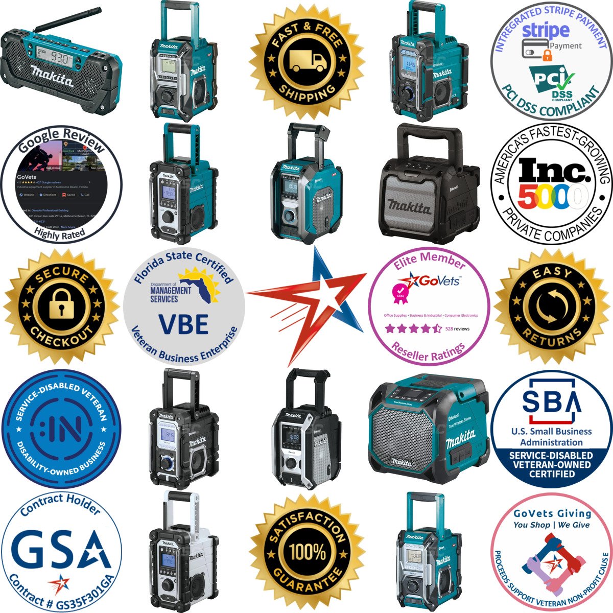 A selection of Makita products on GoVets