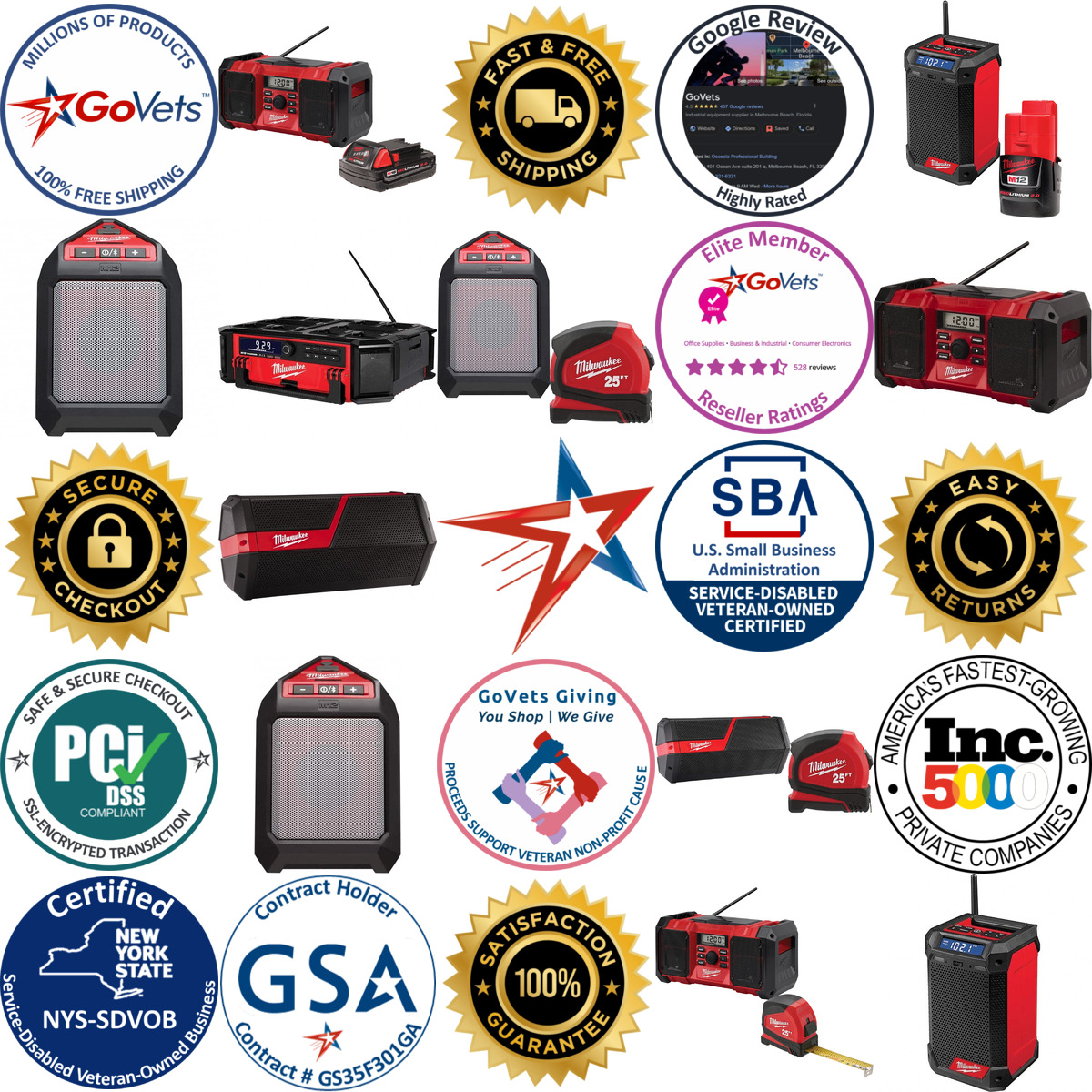 A selection of Milwaukee Tool products on GoVets