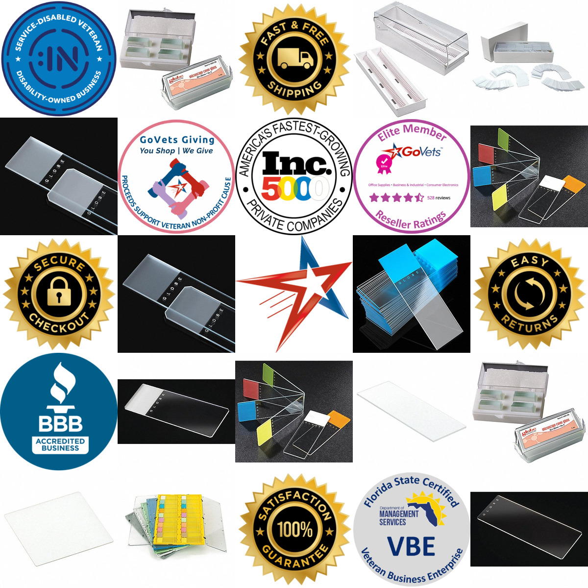 A selection of Microscope Slides and Slide Storage products on GoVets