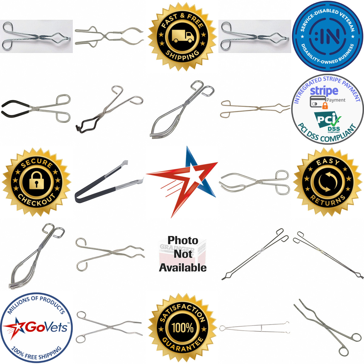 A selection of Laboratory Tongs and Forceps products on GoVets