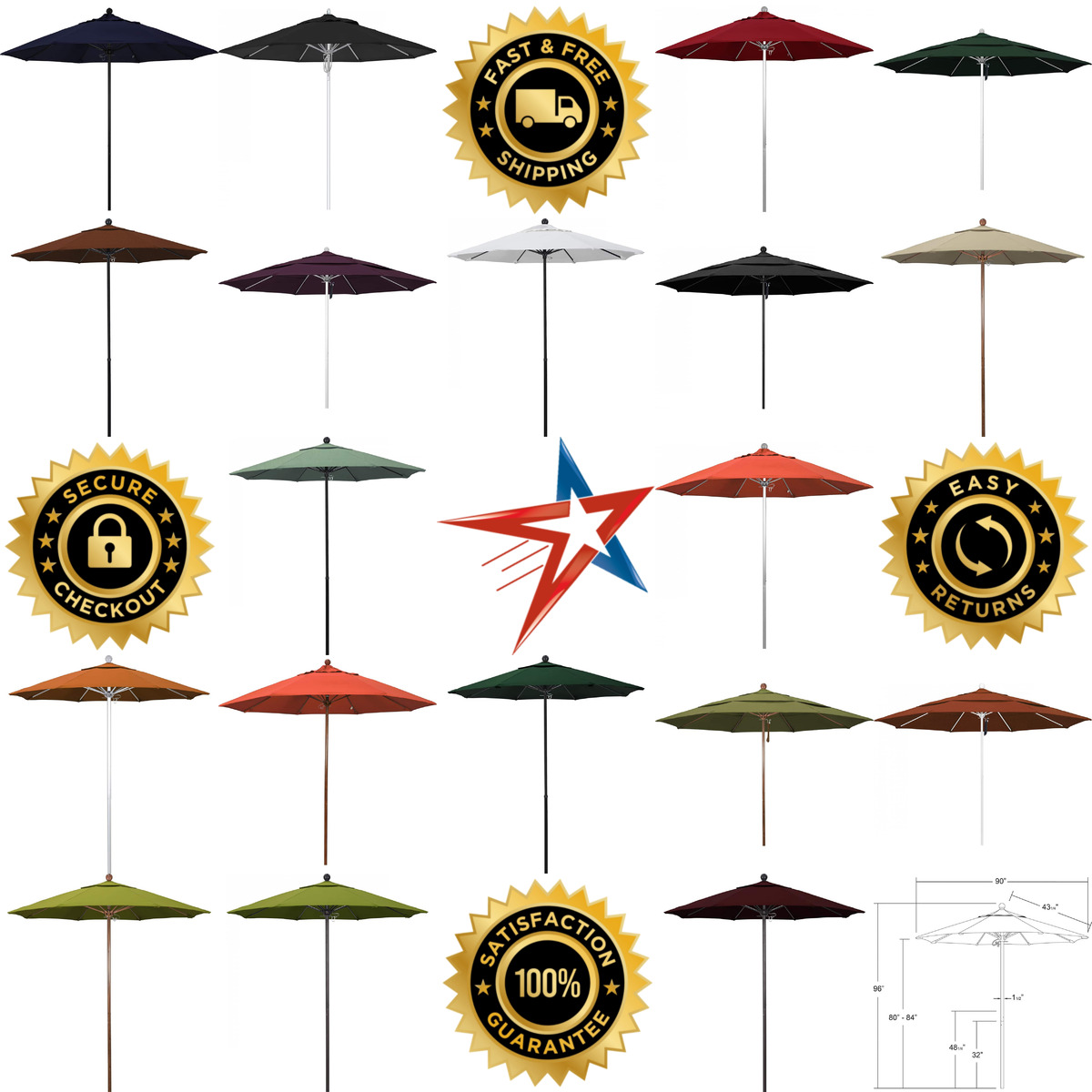 A selection of Patio Umbrellas products on GoVets