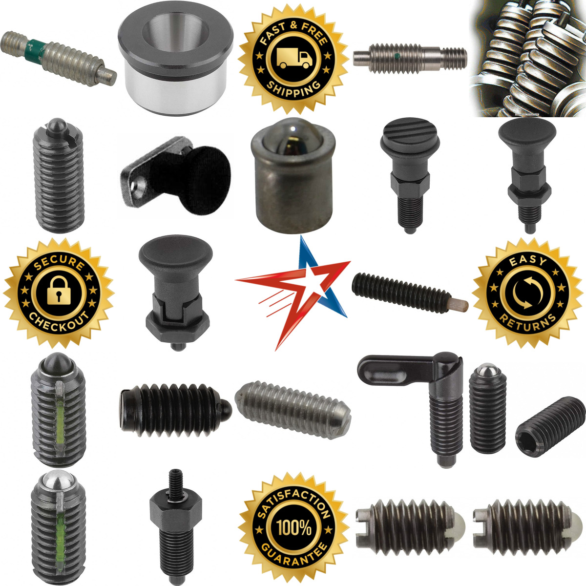 A selection of Spring Plungers Pins and Stops products on GoVets