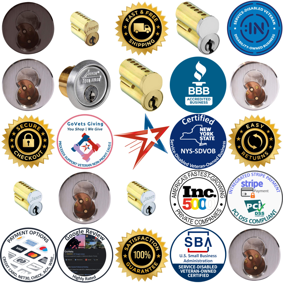 A selection of Arrow Lock products on GoVets