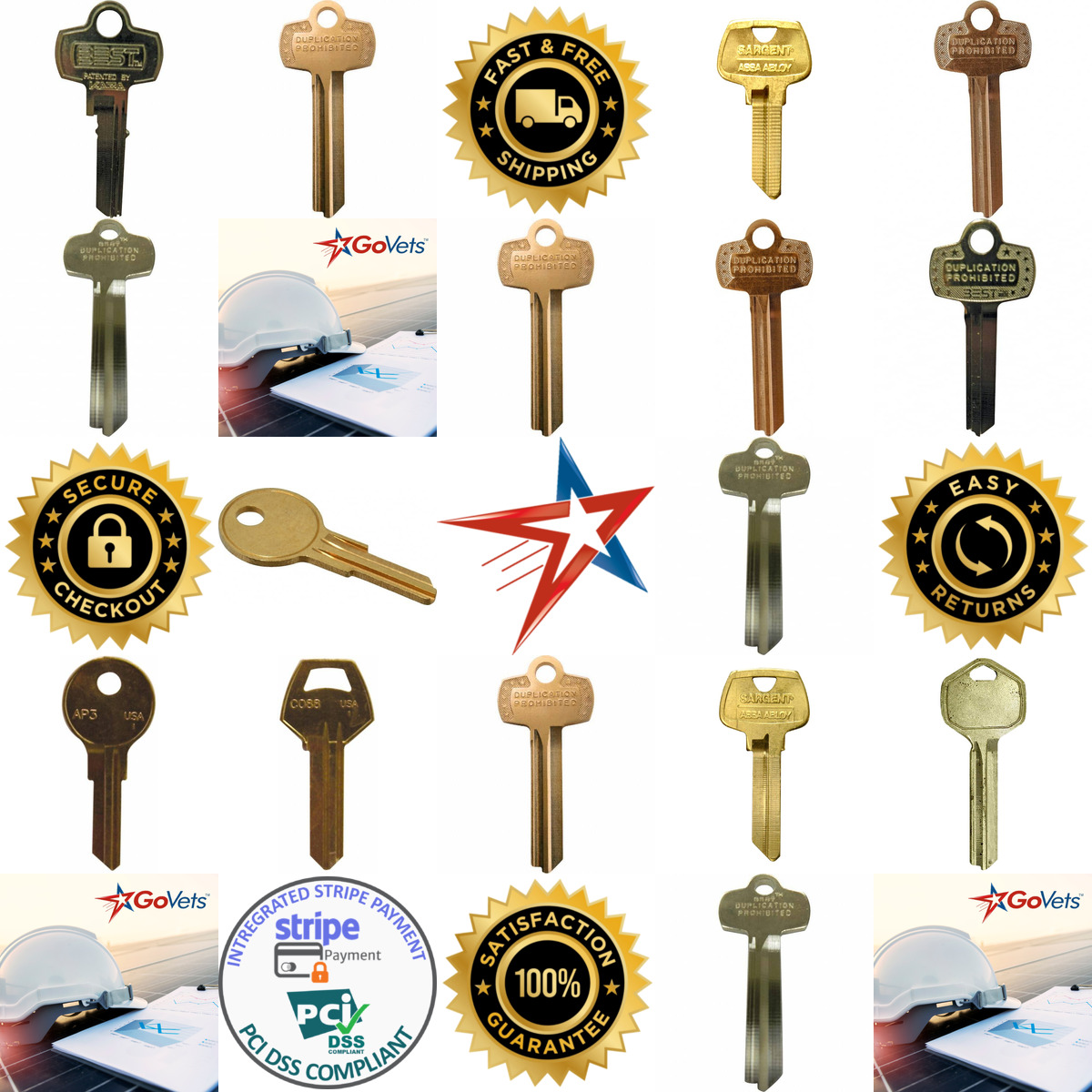 A selection of Key Blanks products on GoVets