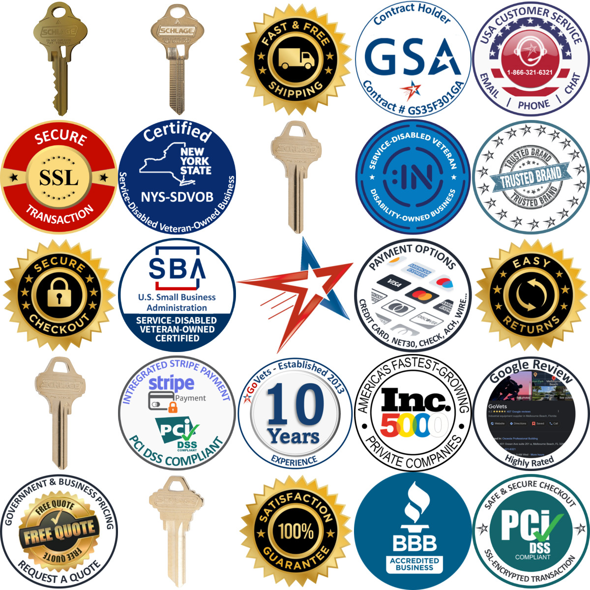 A selection of Schlage products on GoVets