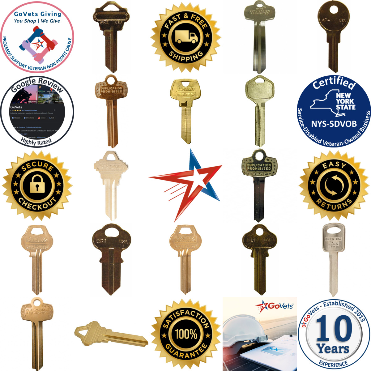 A selection of Key Blanks and Key Machines products on GoVets