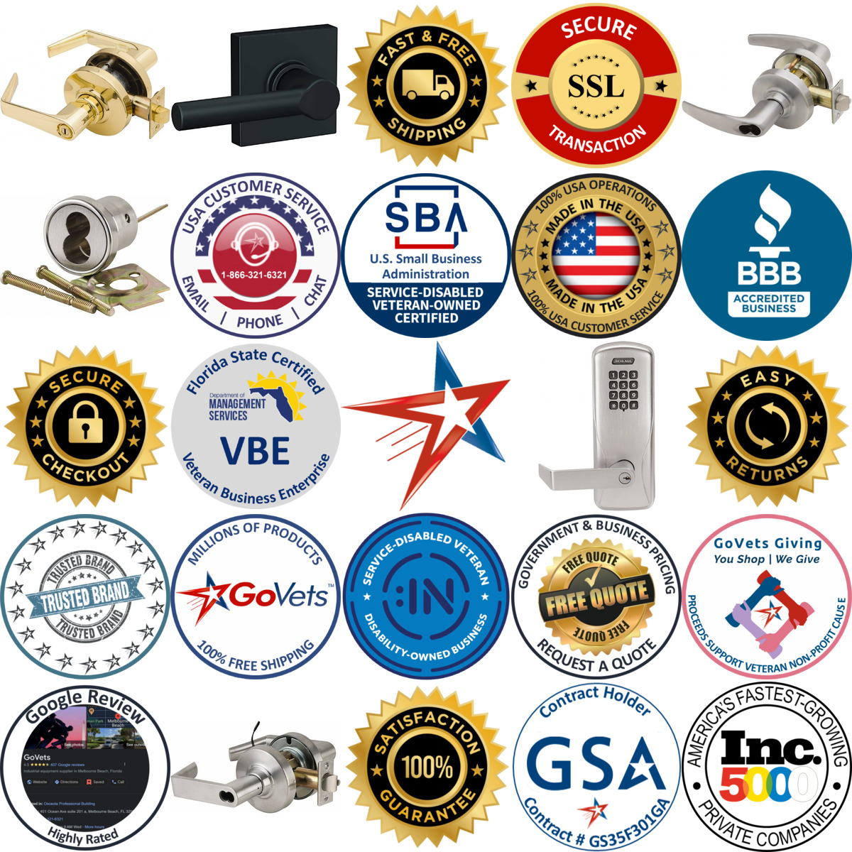 A selection of Schlage products on GoVets