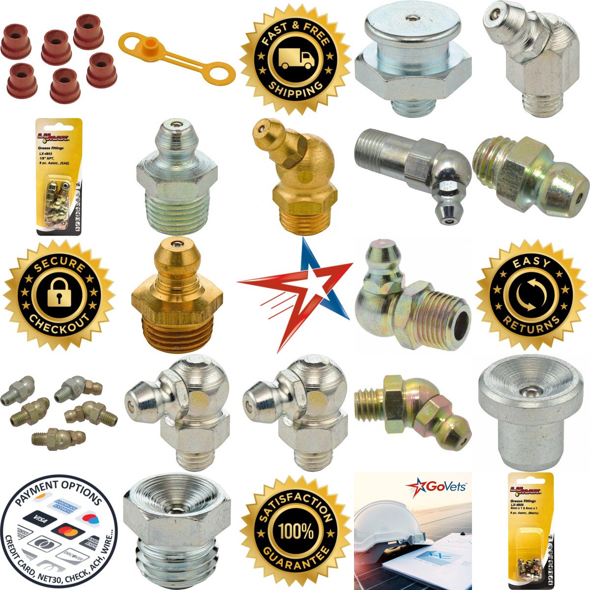 A selection of Grease Fittings and Accessories products on GoVets