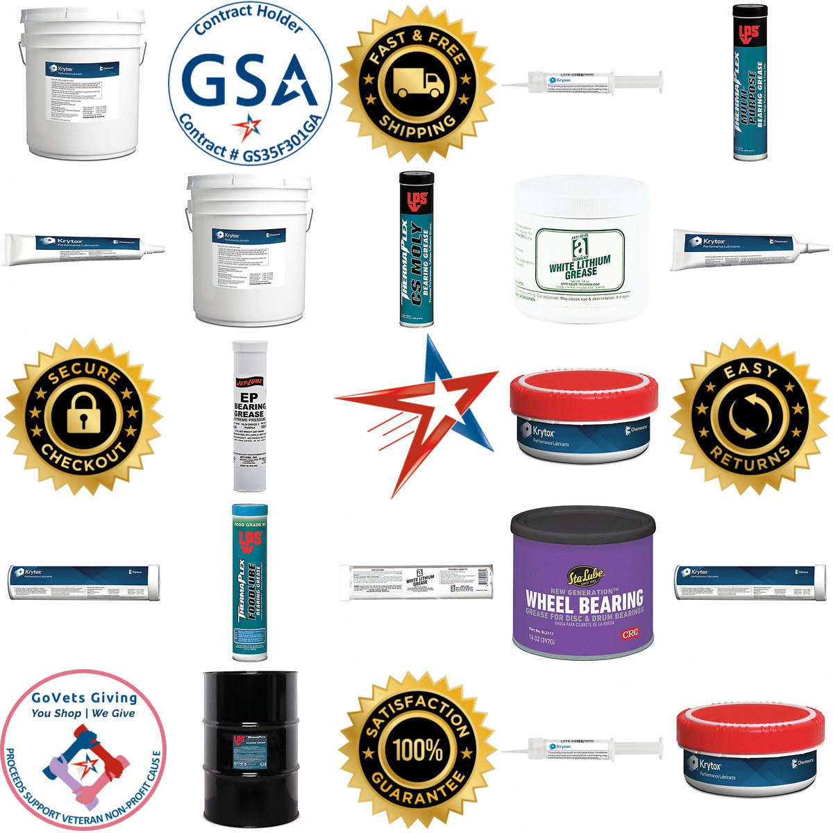 A selection of Bearing Grease products on GoVets