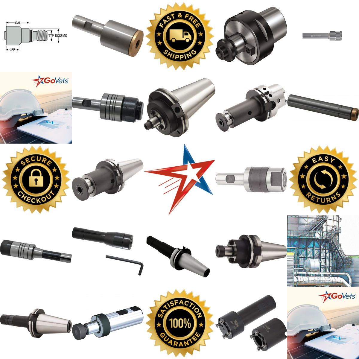 A selection of Machine Tool Arbors and Arbor Adapters products on GoVets