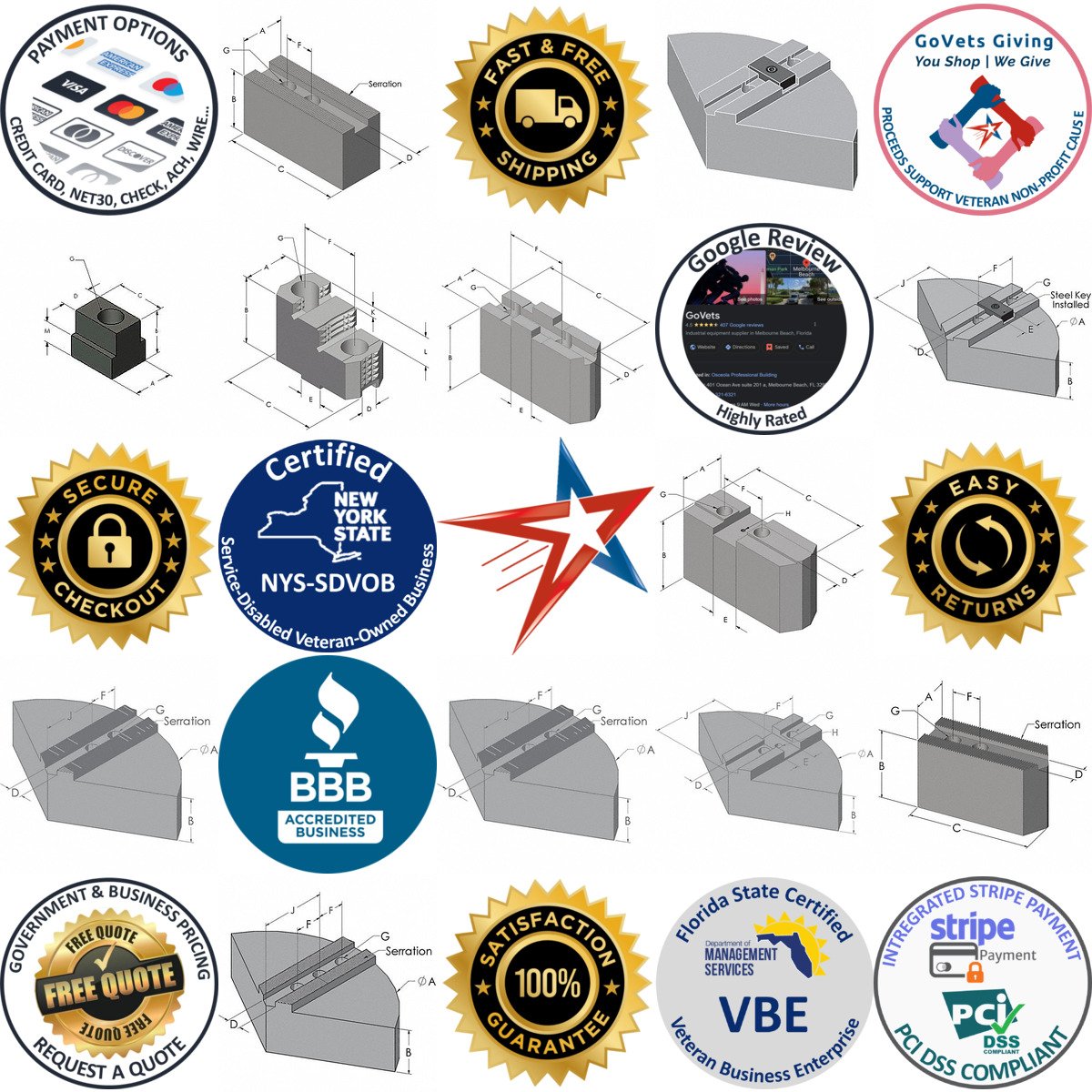 A selection of Clamping Workholding and Positioning   Lathe Chu products on GoVets