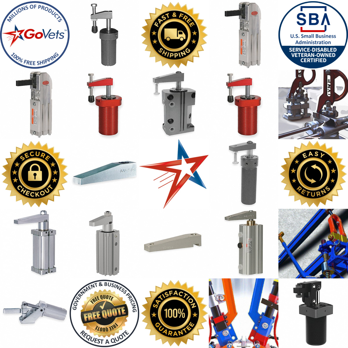 A selection of Pneumatic Swing and Toggle Clamps products on GoVets