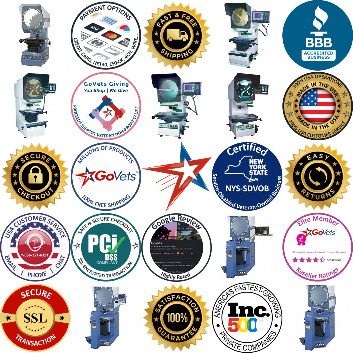 A selection of Optical Comparators products on GoVets