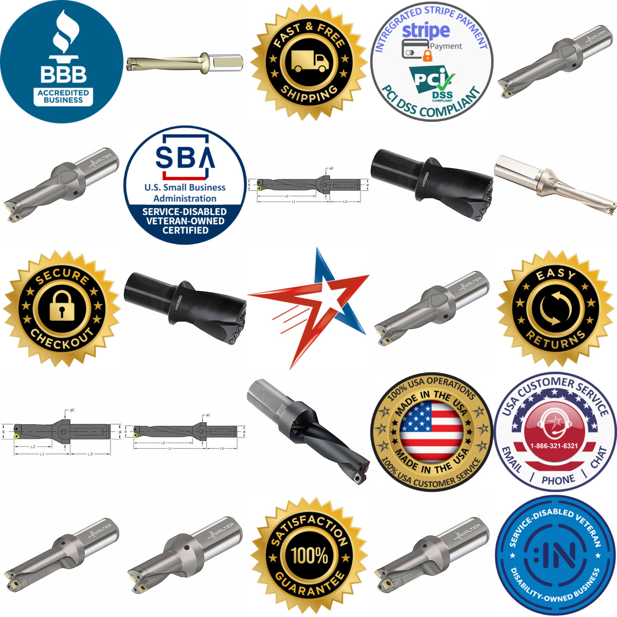 A selection of Indexable Drill Bits For General Drilling products on GoVets